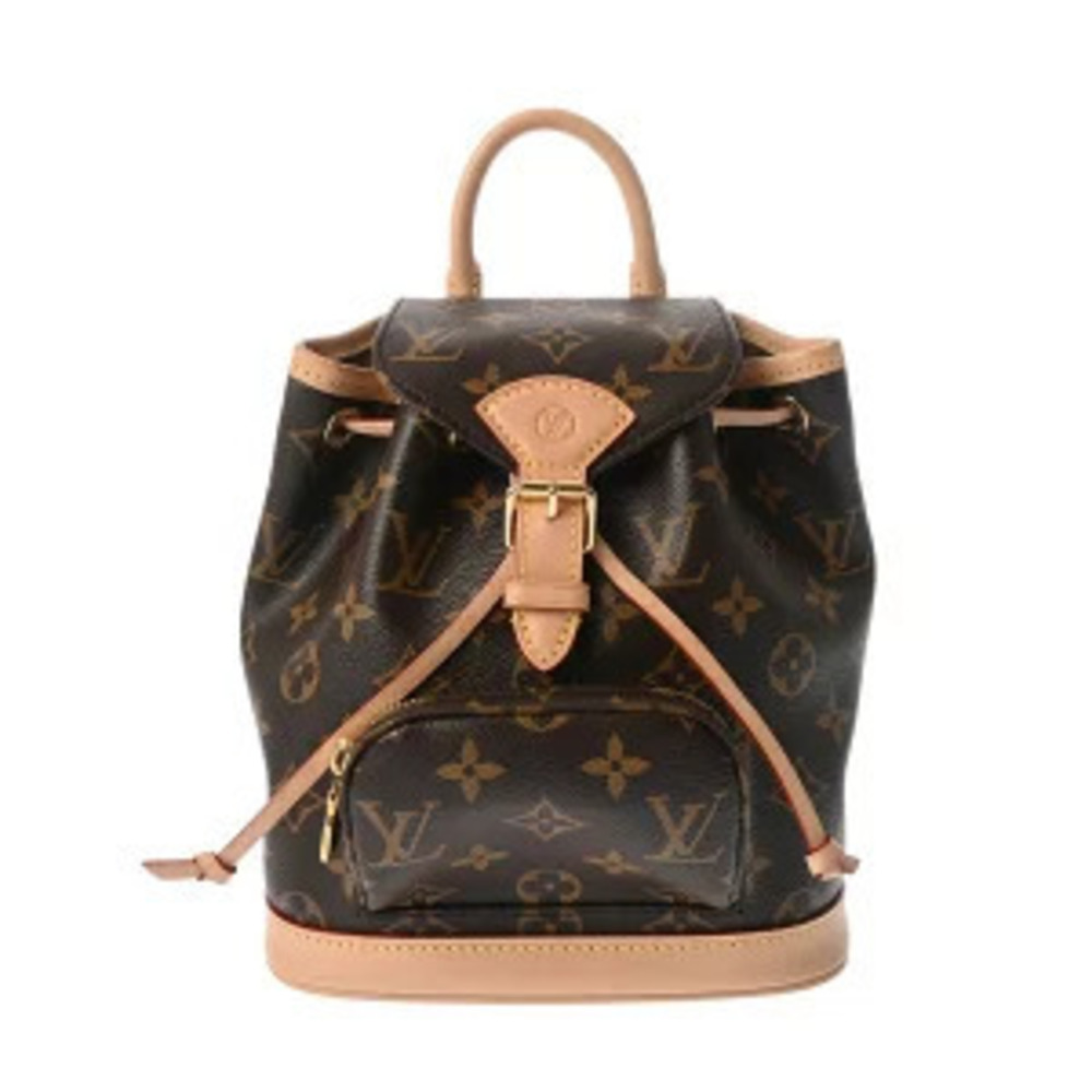 Louis Vuitton Monogram Montsouris Canvas Backpack Rucksack Daypack Bag Brown